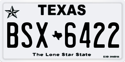 TX license plate BSX6422