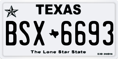 TX license plate BSX6693