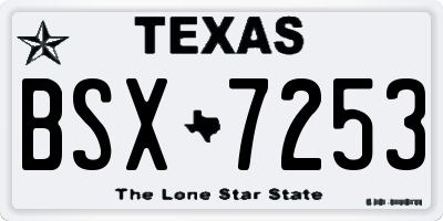 TX license plate BSX7253
