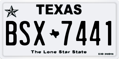 TX license plate BSX7441