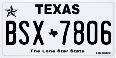 TX license plate BSX7806