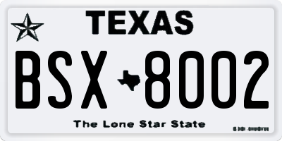 TX license plate BSX8002