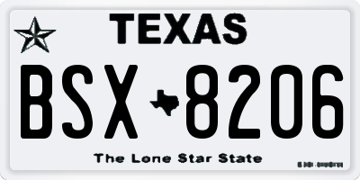 TX license plate BSX8206
