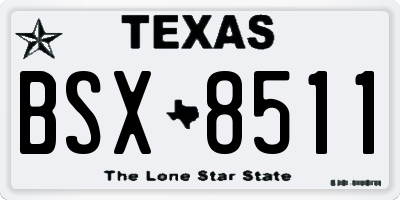 TX license plate BSX8511