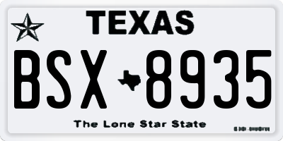 TX license plate BSX8935