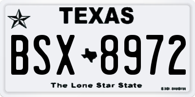 TX license plate BSX8972