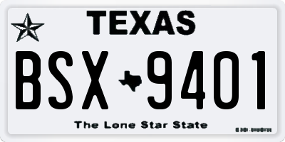 TX license plate BSX9401