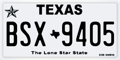 TX license plate BSX9405