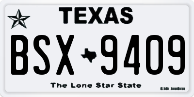 TX license plate BSX9409