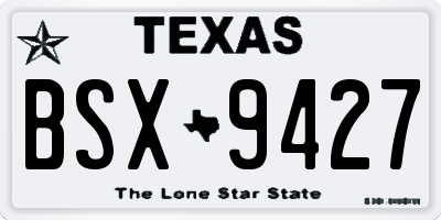 TX license plate BSX9427