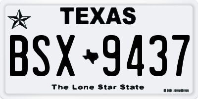 TX license plate BSX9437