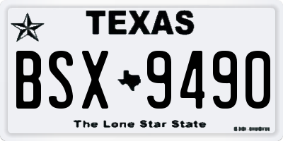 TX license plate BSX9490
