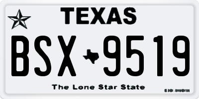 TX license plate BSX9519
