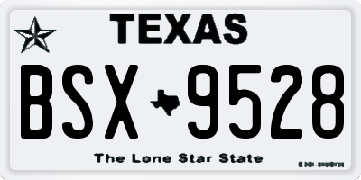 TX license plate BSX9528