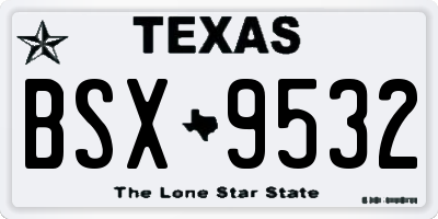 TX license plate BSX9532