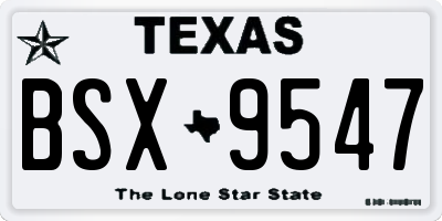 TX license plate BSX9547