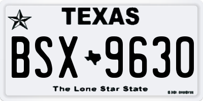 TX license plate BSX9630