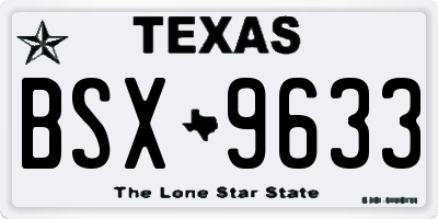 TX license plate BSX9633