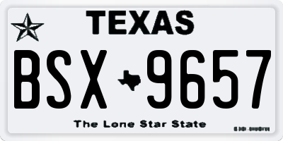 TX license plate BSX9657