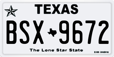 TX license plate BSX9672