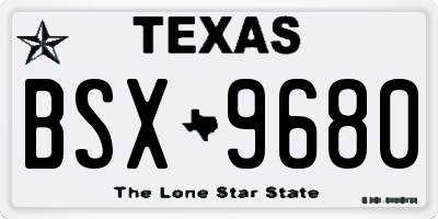 TX license plate BSX9680