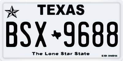 TX license plate BSX9688