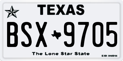 TX license plate BSX9705