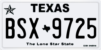 TX license plate BSX9725