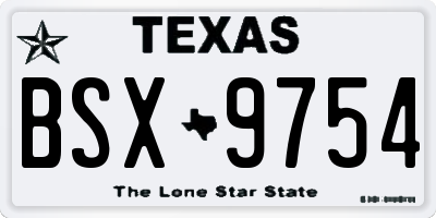 TX license plate BSX9754