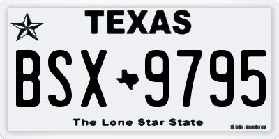 TX license plate BSX9795