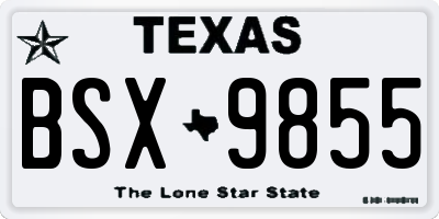 TX license plate BSX9855