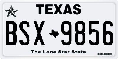 TX license plate BSX9856