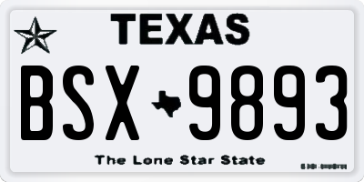 TX license plate BSX9893
