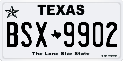 TX license plate BSX9902