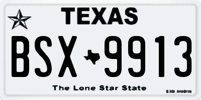 TX license plate BSX9913