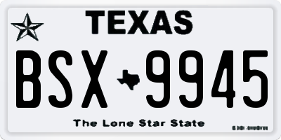 TX license plate BSX9945