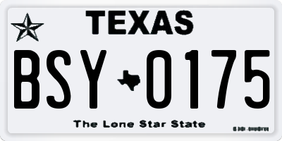 TX license plate BSY0175