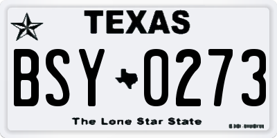 TX license plate BSY0273