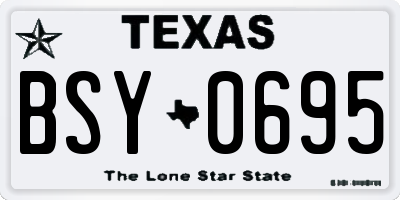 TX license plate BSY0695