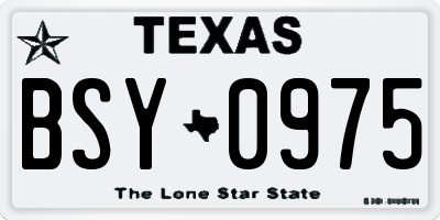 TX license plate BSY0975