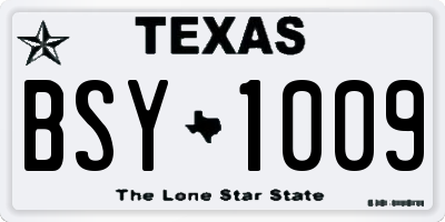TX license plate BSY1009