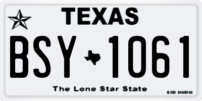 TX license plate BSY1061