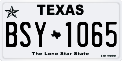 TX license plate BSY1065