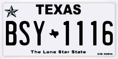 TX license plate BSY1116