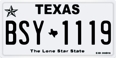 TX license plate BSY1119