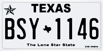 TX license plate BSY1146