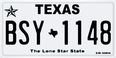 TX license plate BSY1148