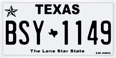 TX license plate BSY1149