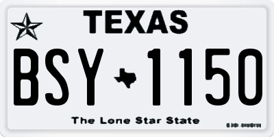 TX license plate BSY1150