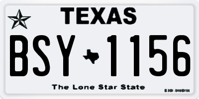 TX license plate BSY1156